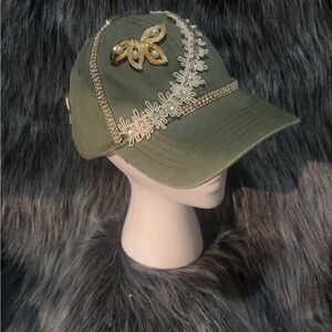 Embellished Olive Green Cap